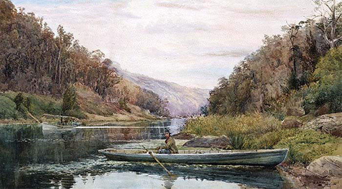 Boatman on the Hawkesbury River-at Cole and Candle Creek-near Akuna Bay